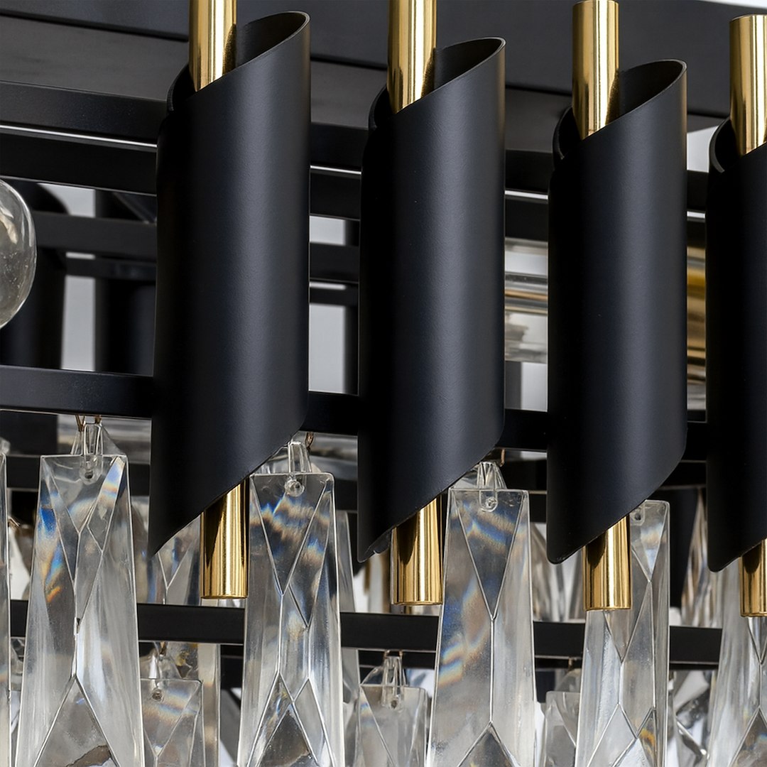 Candelabru Milagro Cristal Black & Gold ML2518