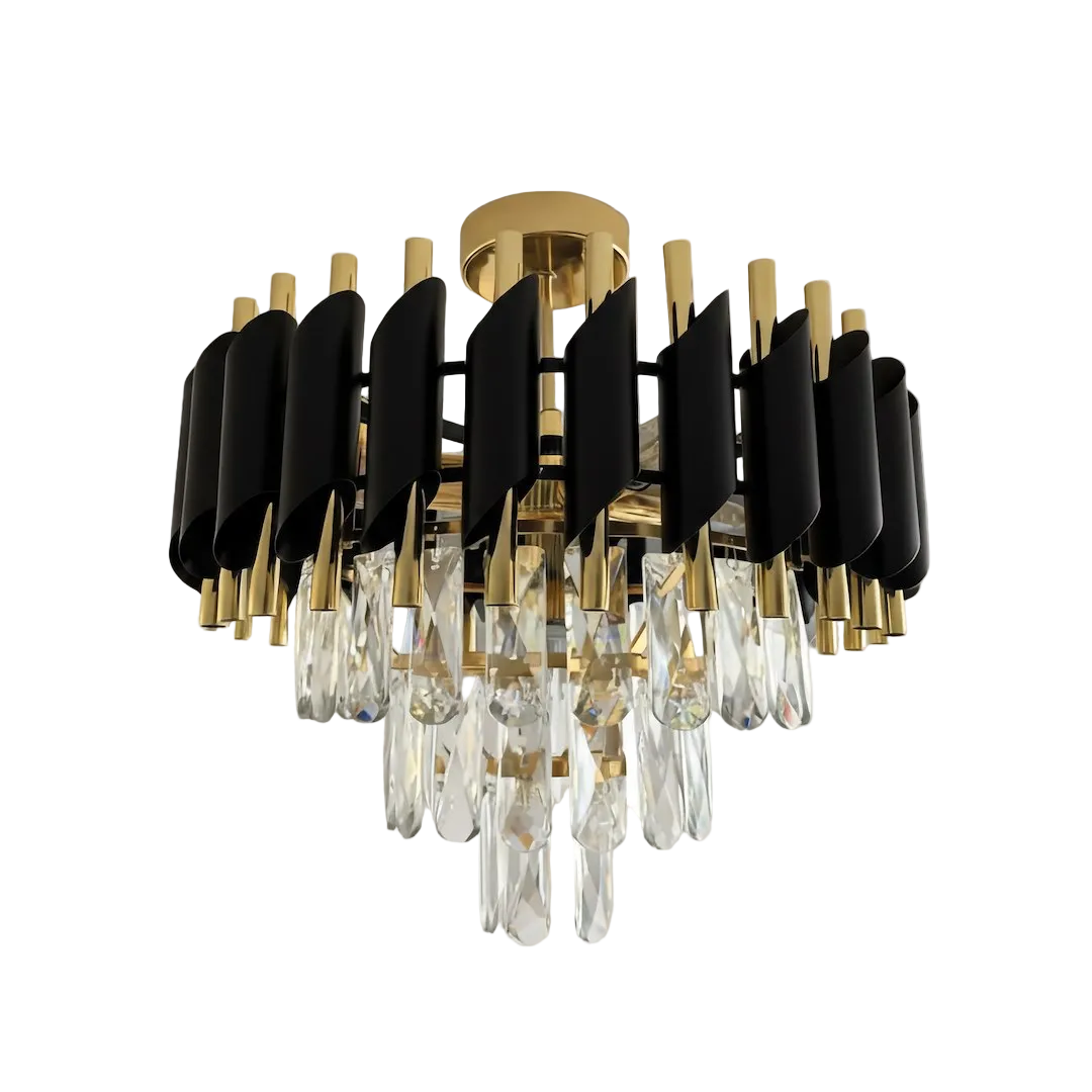 Candelabru Milagro Cristal Black & Gold ML2562