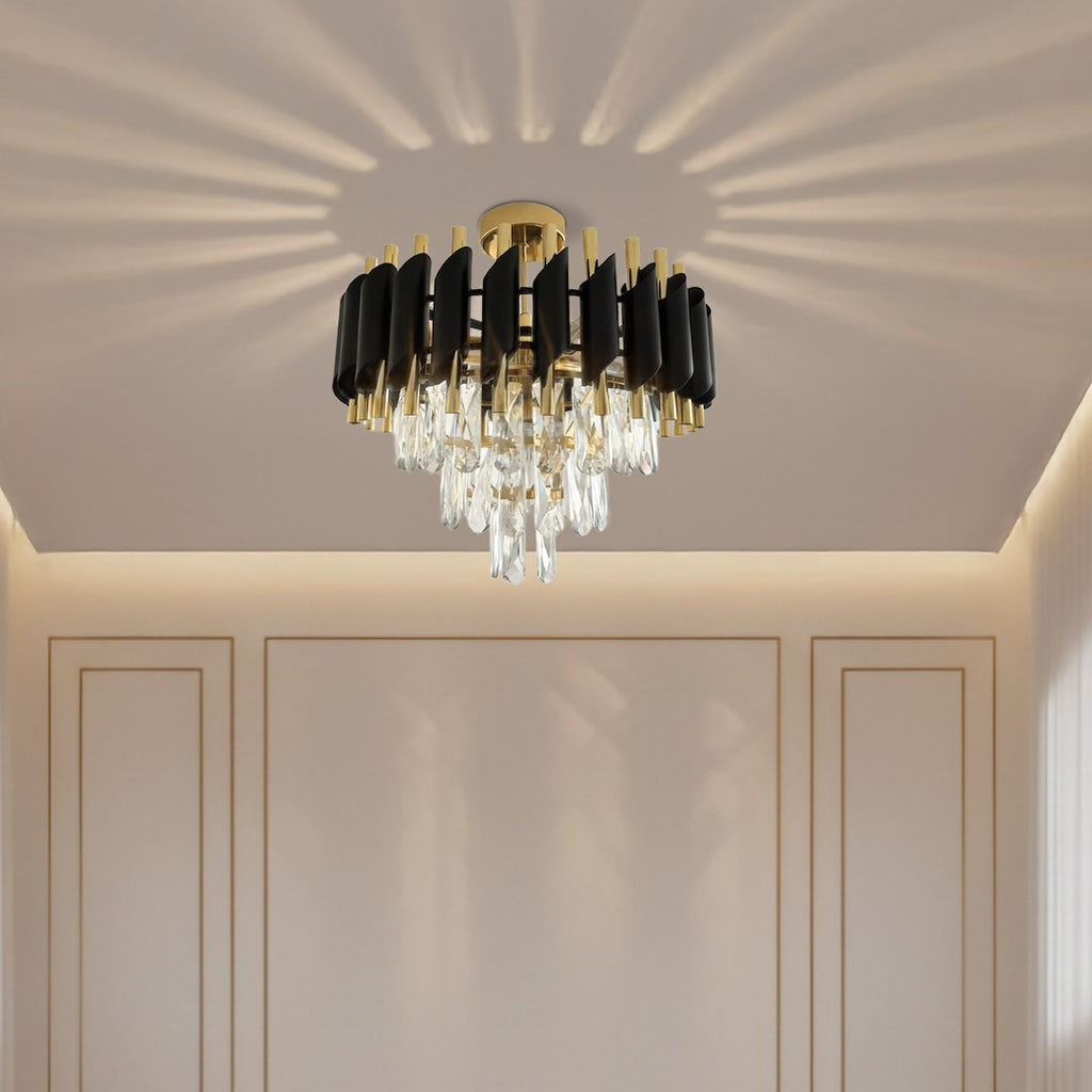 Candelabru Milagro Cristal Black & Gold ML2562