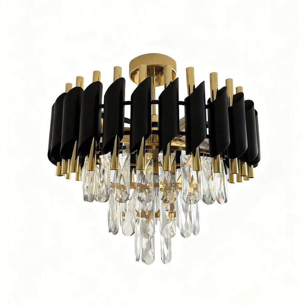 Candelabru Milagro Cristal Black & Gold ML2562