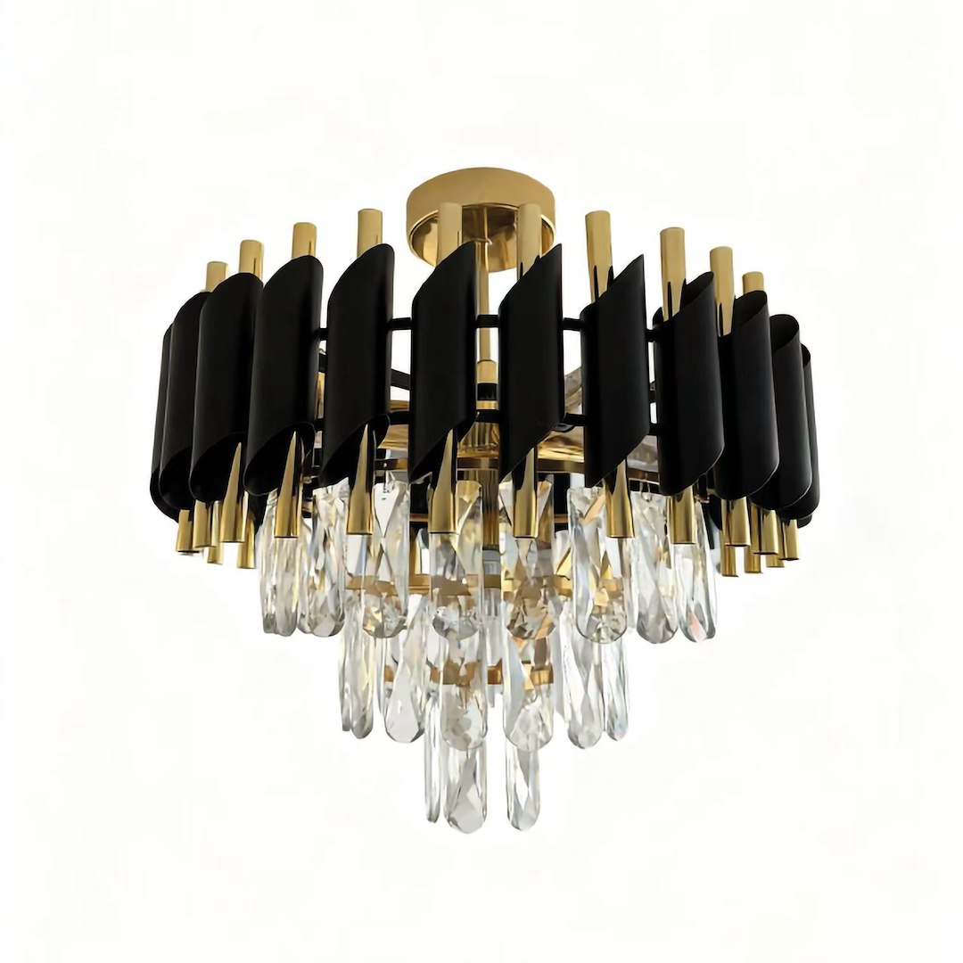 Candelabru Milagro Cristal Black & Gold ML2562